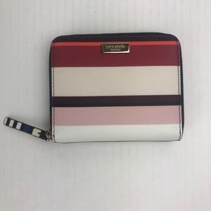Kate Spade Leather Laurel Way Darci Striped Zipped Wallet